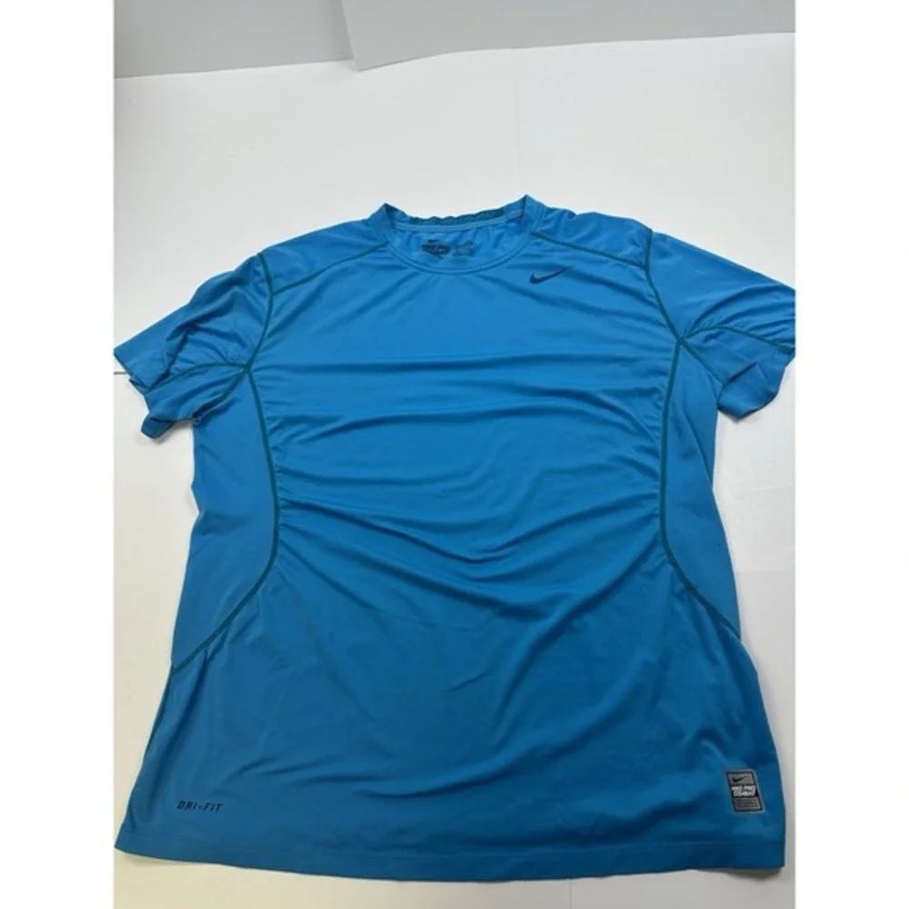 Nike Pro Combat Shirt Mens XL Blue‎ Athletic Gym Performance Workout Dri-Fit